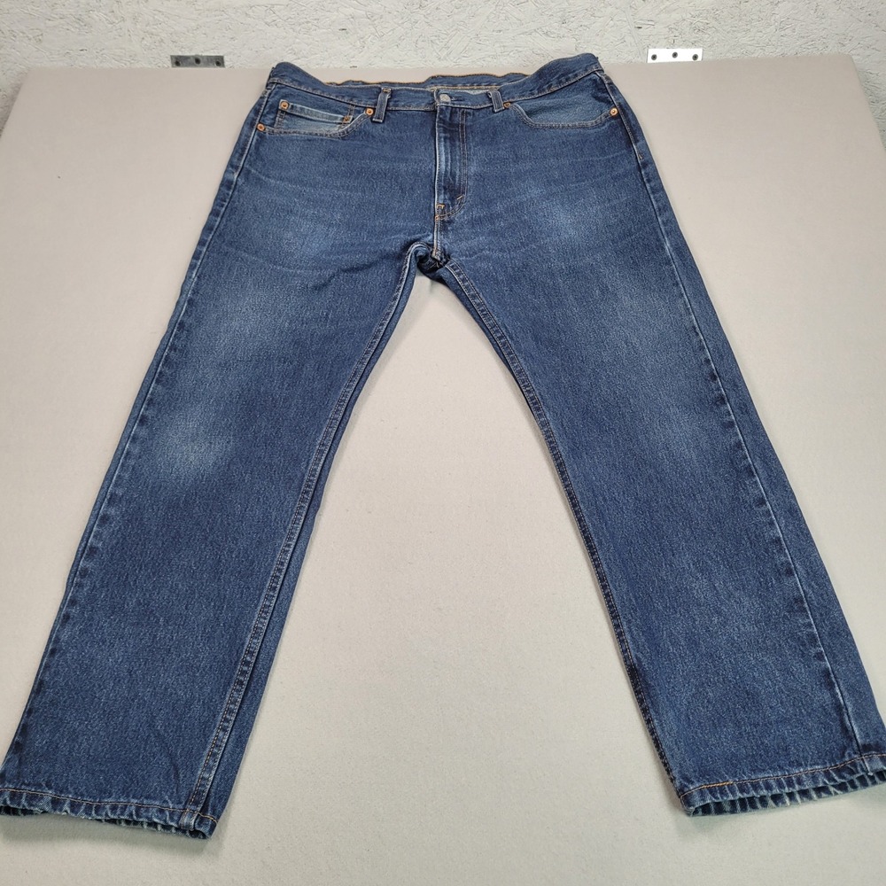 Levis 505 Regular Fit Straight Leg‎ Blue Denim Jeans Mens 38x30 Medium Wash